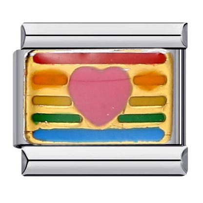 Heart Italian Charm Links 070