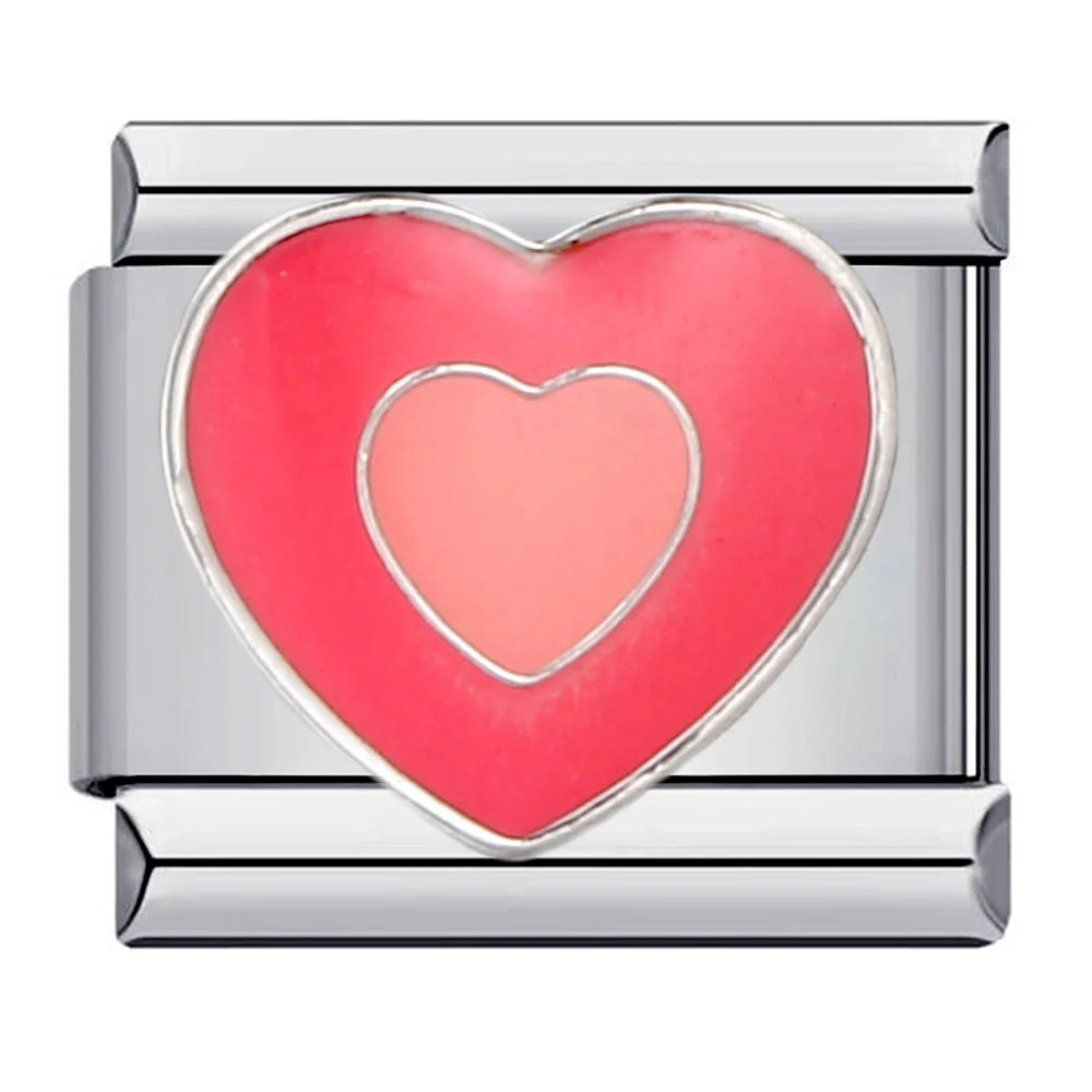Heart Italian Charm Links 070