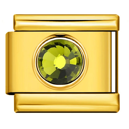 Gold Color Zirconia Italian Charm 507