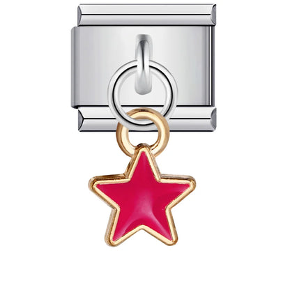 Flower Star Italian Charm Link 033