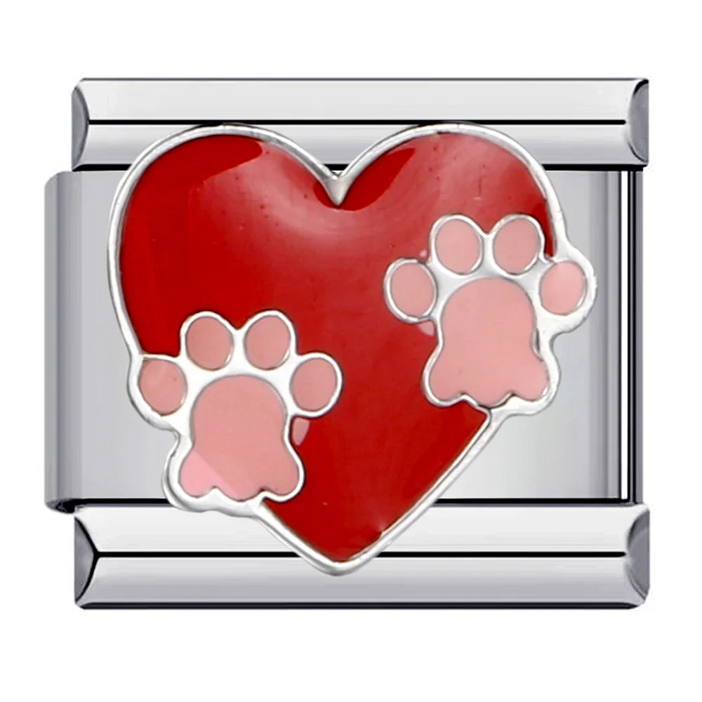 Heart Italian Charm Links 070